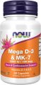 NOW Foods Supplements, Mega D-3 & MK-7 with Vitamins D-3 & K-2, 5,000 IU/180 mcg, Bone & Cardiovascular Support*, 60 Veg Capsules. 