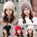Student Women Knit Hat Winter Warm Hairball Caps Plush Hats Beanies Wool Hat. 