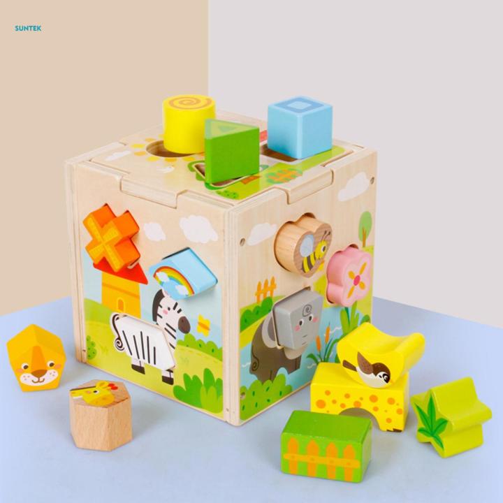 Shape Sorter Toy, Montessori Geometry Learning Intelligence Box, for Kids Toddlers