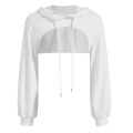 【In-demand】 Loose Long Sleeve Cropped Hoodies Solid Casual Sweatshirt Women Streetwear Y2k Autumn Fashion Clothing Harajuku Top Hooded худи. 
