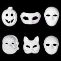 Roleplay Handdrawn White Pulp Mask DIY Adult Christmas Halloween Party Santa Claus Cat Fox Full Face Masks Cosplay Costume Props.