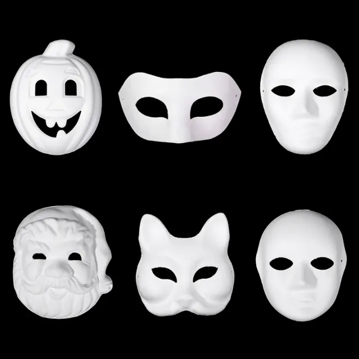 Roleplay%20Handdrawn%20White%20Pulp%20Mask%20DIY%20Adult%20Christmas%20Halloween%20Party%20Santa%20Claus%20Cat%20Fox%20Full%20Face%20Masks%20Cosplay%20Costume%20Props%20-%20Image%203