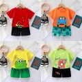 1 2 3 4 5 Years Old Kids Clothes Outfits For Baby Boys Cartoon 2 Piece Set Toddler Short Sleeved Suits Cotton Children Clothing.