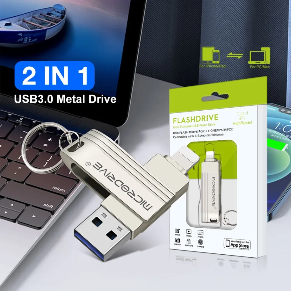 Iphone Lightning USB Flash Drive 256GB For IOS iPad PC Silver