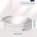 Rotating Display Stand 360-Degree Motorized Spinner Turntable with USB Power Cable for Photography Products and Shows (White). 