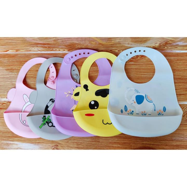 Silicone Baby Bibs with Food Catcher -1pc