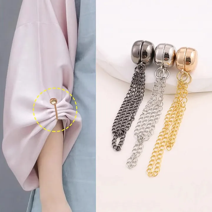 2pcs%20Multi-Function%20Magnetic%20Clothing%20Clip%20With%20Chain%20Metal%20Buttons%20Clip%20Clothes%20Scarf%20Trouser%20Legs%20Cuff%20Fixing%20Magnet%20Pin%20-%20Image%206