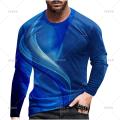 European And American Popular Leisure Men's Sports 3d Printing T Shirt Casual Long Sleeve T Shirts Sport Fitness Tees Top Male.