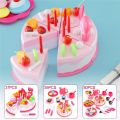 37/55/80PCS Children Play Simulation Kitchen Toy Happy Birthday Cake DIY Food Cutting Set 3. 