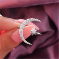 Butterfly Rings for Women Bling Crystal Rhinestones Finger Ring for Girls with Chain Tassel Finger Tip Rings.