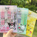Cute ins wind pull hat boxed gel pen erasable pen blue sanrio series cartoon pen student set black.
