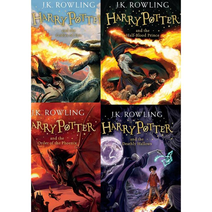Harry Potter 4-7 Book Set (Harry Potter and the Goblet of Fire-4 , Harry Potter and the Order of the Phoenix-5 , Harry Potter and the Half Blood Prince-6 , Harry Potter and the Deathly Hallows-7)Paperback – Bangladheshi Print