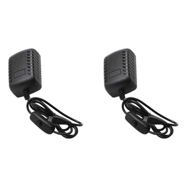 2X US Plug 5V3A 5V/3A 3 Model B+Plus Power Adapter ON/OFF Switch Button ...