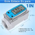 Digital Tuine Water Flow Meter Digital LCD Display Flow Meter with NPT Counter and FNPT Thread Gas Oil Fuel Flowmeter (1 Inch). 