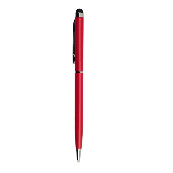 2 in 1 Capacitive Mobile Phone Touch Screen Stylus Pen with Cloth Head for Android Phone Tablet (Red)