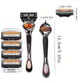Men's Razor Blade Replacement Set with Handle - Ultra Sharp Stainless Steel Blades for Smooth Shaving, Works with Standard Razor Handles, Bulk Disposable Blades Face Head Body Shaving.