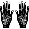 Henna Sticker Mehndi Bridal Tatto Design Waterproof Stencils Reusable 1 Pair = 2 Pieces. 