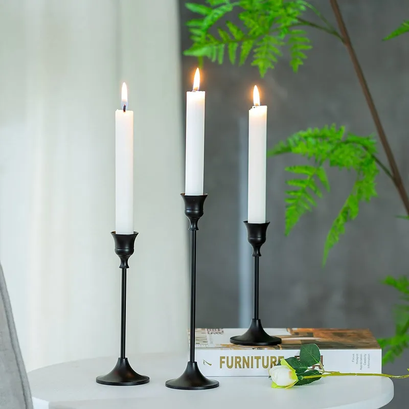 Candlestick Candle Holders Black Set Of 4,Aongray Taper Candle Stand