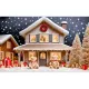 Fabric Material Photo Backdrop Artistic Printed Design Portable Size Photography Background Easy-to-Install Red Curtain Xmas. 