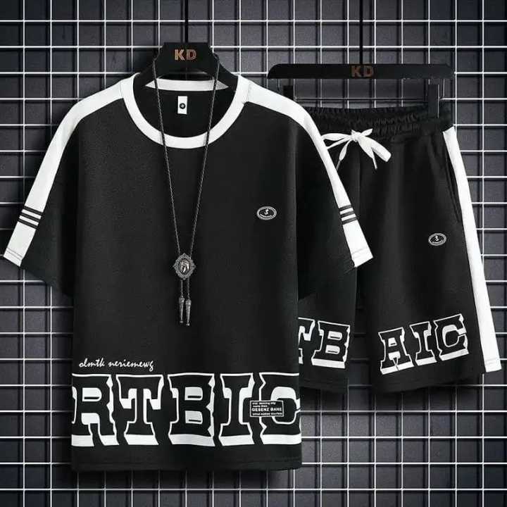 Summer Combo Half/Short Sleeve T-Shirt & 3 Quarter Pant for Men Combo Set