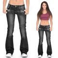 Black Low Rise Flared Jeans Women Spring Summer Casual Vintage Skinny Bell Bottom Mom Jeans Korean Slim Denim Trousers Y2k Pants.