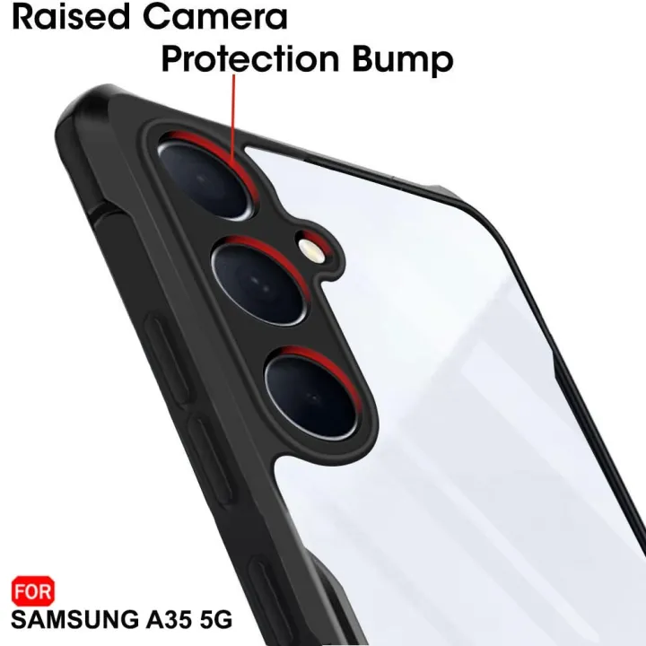 Samsung%20Galaxy%20A35%20Protective%20Black%20Border%20Crystal%20Clear%20Xundd%20Mobile%20Back%20Case%20Cover%20-%20Image%203