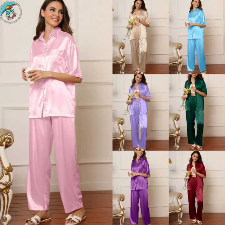Stylish Slumber: Women’s Silky Pajama Set for Cozy Nights