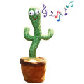 Dancing Cactus Talking Cactus Stuffed Plush Toy Electronic Toy with Song Plush Cactus Potted Toy Early Education Toy for Kids. 
