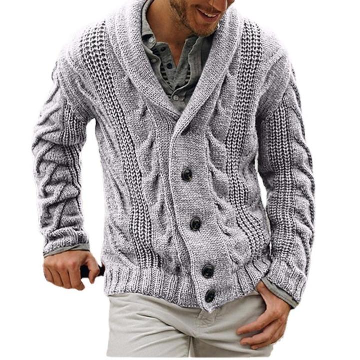 Versatile%20Men's%20cardigan%20Fashionable%20Thick%20Cozy%20Shawl%20collar%20sweater%20Warm%20Soft%20Button%20down%20coat%20for%20Casual%20wear%20Fall/winter%20fashion%20Office%20attire%20Outdoor%20activities%20Gift%20for%20men%20Men%20-%20Image%205