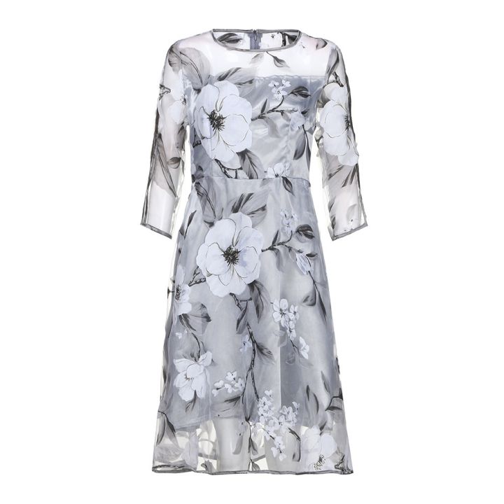 Floral%20Print%20Party%20Dress%20Summer%20Wedding%20Cocktail%20Prom%20Gown%20Elegant%20Women's%20Dresses%20Long%20Sleeve%20Mesh%20Midi%20Dress%20Female%20Vestidos%20-%20Image%205