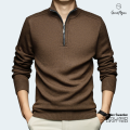GoodMan Premium Quality Golden Color Full Sleeve Zipper Sweater for Men..