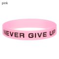 Never Give Up Luminous Rubber Bracelet Men Women Friendship Silicone Wristband Teens Motivational Sport Cuff Fashion Bangle Gift. 