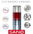 Sanvo Spray Paint (318 Bright Chrome) Waterproof Automatic Metallic Bright Chrome Color Aerosol Spray Paint, Sano Auto Spray Paint.