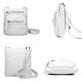 Small Soft Pu Leather Casual Women Bag Purse Wash White Shoulder Bags for Women Adjustable Pocket Ladies Crossbody Bag(23CMx25CMx5CM,).