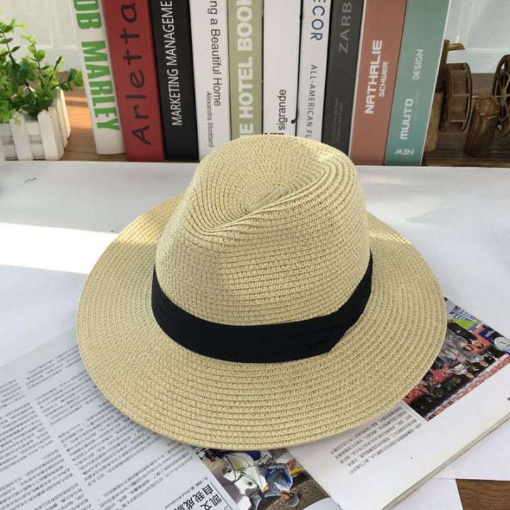 Panama%20straw%20hat%20man%20summer%20outdoor%20outing%20sunscreen%20sun%20hat%20British%20simple%20casual%20hat%20beach%20sun%20hat%20-%20Image%203