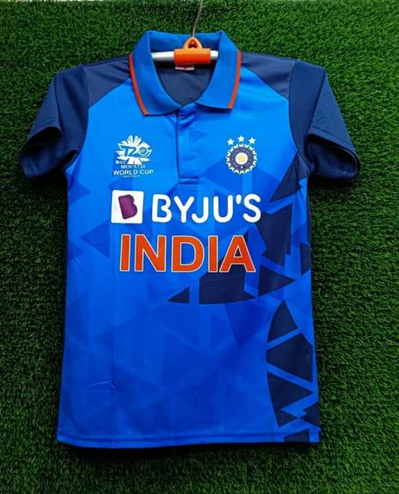 New India Jersey - short Sleeve Collar Cricket Jersey