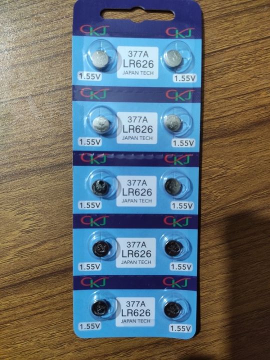 CKJ 377A LR626 1.55V Silver Oxide Button Cell Watch Battery 10Pcs