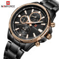 NAVIFORCE  Silver Stainless Steel Chronograph Wrist Watch for Men model 9089. 