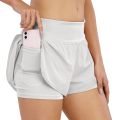 Fashion New Summer Running Shorts Women 2 in 1 Sports Jogging Fitness Shorts Training Quick Dry Womens Gym Sport Gym Short Pant.
