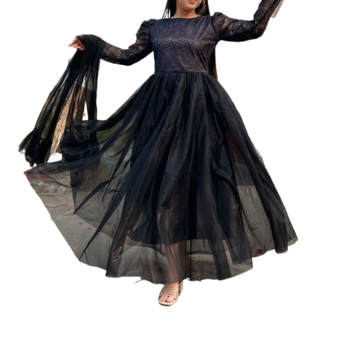 Dream%20Designer%20Black%20Barbie%20Gown%20Made%20by%20Premium%20Soft%20organza%20Tissue%20and%20net%20For%20Women%20-%20Image%204