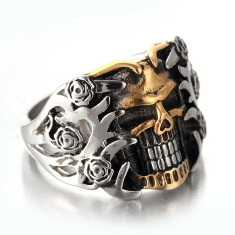 Punk Demon Skull Men's Ring - Retro Gothic Zinc Alloy Statement Ring, Motorcycle Gift - View #4