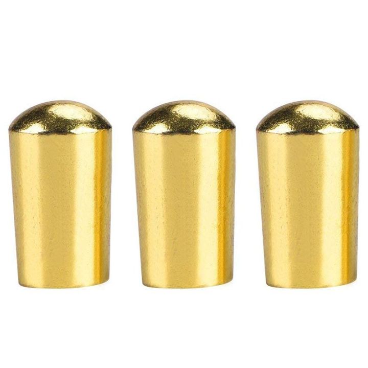 3Pcs Guitar Switch Tip, 3 Way Toggle Switch Knob Tip Cap Copper For Lp Epi Electric Guitar,Gold