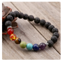 Natural Lava stone beads Healing Balance bracelet 8mm.