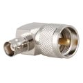 Harmony UHF PL259 PL-259 male to BNC female right angle RF adapter connector,silver. 