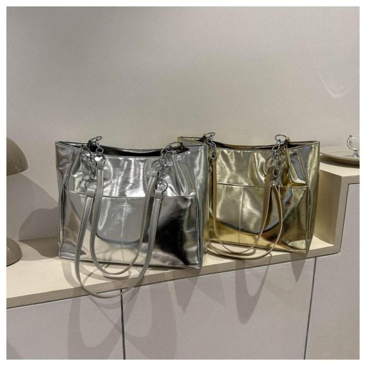 Casual%20Handbags%20Spacious%20Elegant%20Large-capacity%20Tote%20Bags%20PU%20Leather%20Chain%20Detail%20Women's%20Bags%20for%20Daily%20Use%20Work%20Tote%20Stylish%20Women%20Trendy%20Accessory%20Travel-Friendly%20-%20Image%206