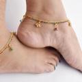 Stone Setting Golden Anklet (Payel) Nupur 2pcs for Women.