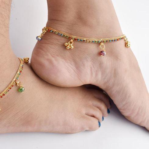 Stone%20Setting%20Golden%20Anklet%20(Payel)%20Nupur%202pcs%20for%20Women%20-%20Image%203