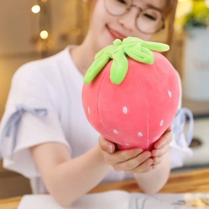 Strawberry Plush Toy Soft Fruit Shaped Pillow for Home Decor Kids Toy