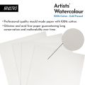 BRUSTRO Artist 100% Cotton Watercolour Pad Cold Pressed 300 GSM A4-12 Sheets. 