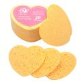 20 Pieces Facial Sponges Heart Shape Compressed Facial Natural Facial Cleansing Pads Exfoliating For Cleansing Reusable.